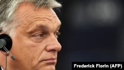 Orbán Viktor miniszterelnök az Európai Parlamentben, Strasbourgban 2018. szeptember 18-án