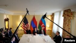 Germany - U.S. Secretary of State Antony Blinken meets with Azerbaijani President Ilham Aliyev and Armenian Prime Minister Nikol Pashinian at the Munich Security Conference in Munich, February 18, 2023. 