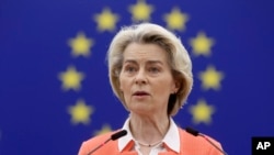 Predsjednica Evropske komisije Ursula fon der Lejen drži govor u sklopu priprema za sastanak Evropskog vijeća. Strazbur 12. marta 2024. 