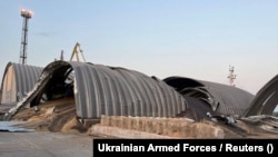 The aftermath of a Russian attack on Ukrainian port infrastructure in the Odesa region (file photo)