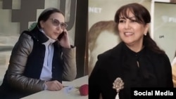 پانته‌آ بهرام (سمت راست) و کتایون ریاحی، از بازیگران شناخته‌شده سینما و تئاتر ایران
