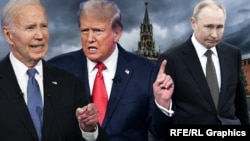 Joe Biden, Donald Trump és Vlagyimir Putyin