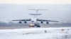 Руският самолет А-50 преди предполагаемото си взривяване на летището Мачулишчи в Минск.