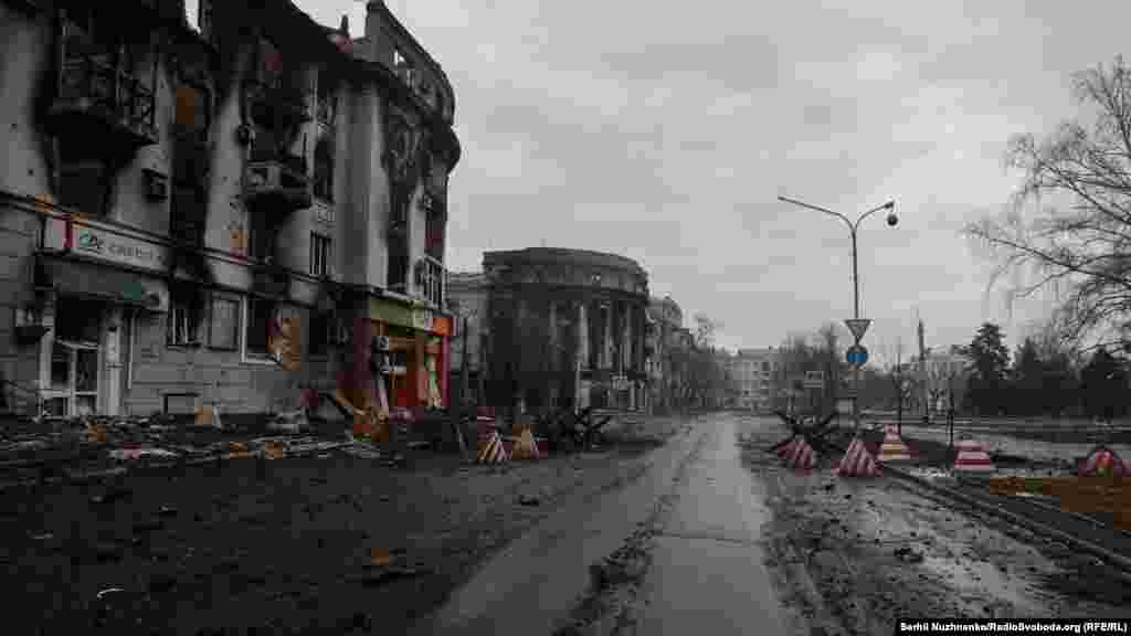 Центр Бахмута, города в Донецкой области, 25 февраля 2023 года