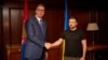 Susret predsednika Srbije Aleksandra Vučića (levo) i njegovog ukrajinskog kolege Volodimira Zelenskog (desno) u Atini 22. avgusta 2023.