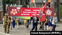 Акция "Бессмертный полк" в Душанбе 9 мая 2024 года