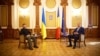 Președinții Ucrainei, Volodimir Zelenski și al României, Klaus Iohannis, în timpul vizitei oficialului ucrainean la București, 10 octombrie, 2023