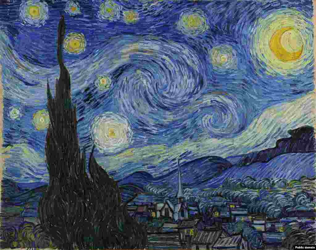 Slika "Zvjezdana noć", koju je naslikao Vincent van Gogh 1889. Van Gogh je rođen 1853., a umro je 1890. godine.
