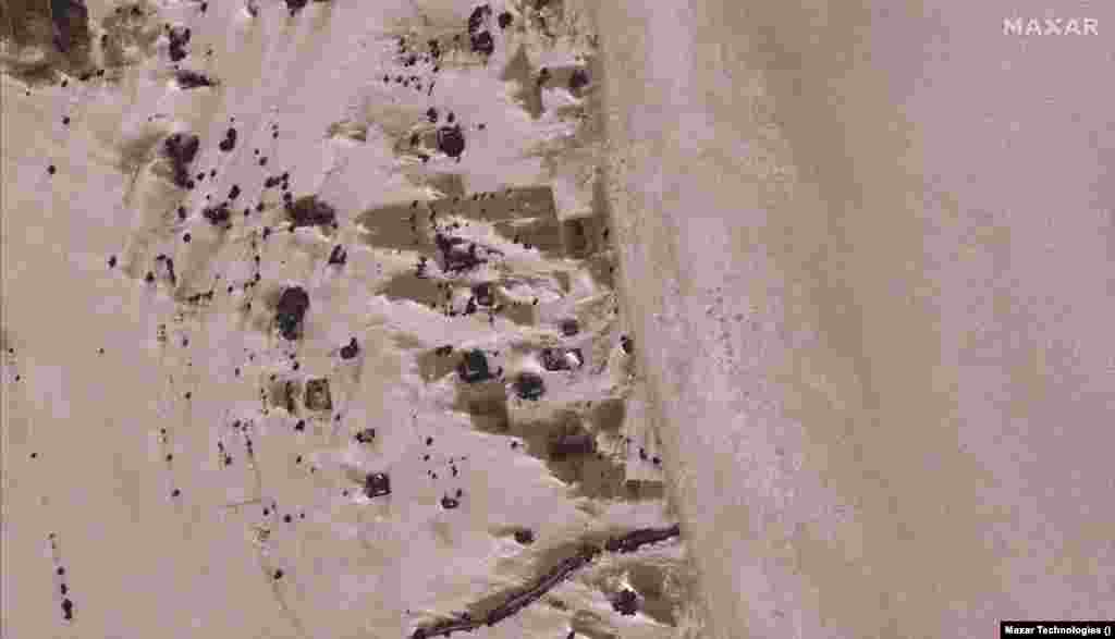 The same location showing the Indus River during flooding on August 28. Pakistan's meteorological office says the country as a whole had been deluged with twice the usual monsoon rainfall, but Balochistan and Sindh provinces had seen more than four times the average of the last three decades.