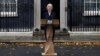 Britanska premijerka Liz Truss najavljuje ostavku ispred ispred sjedišta britanske Vlade, London, 20. oktobra 2022.