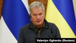Президент Фінляндії Саулі Нііністьо під час візиту до України. Київ, 24 січня 2023 року