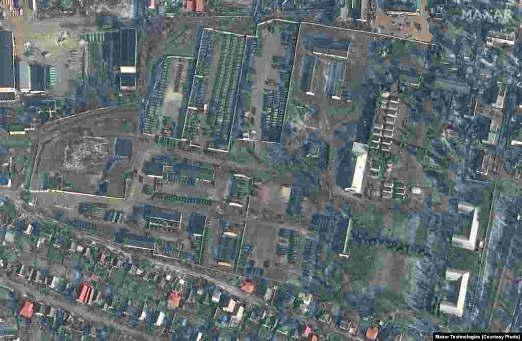 Преполна воена база во Бахчисарај на полуостровот Крим, окупиран од Русија