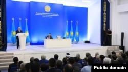Президент Казахстана Касым-Жомарт Токаев на встрече с общественностью Алматинской области. 19 октября 2022 года