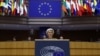 Ursula von der Leyen, az Európai Bizottság elnöke beszédet mond az Európai Parlamentben, Brüsszelben 2023. november 8-án