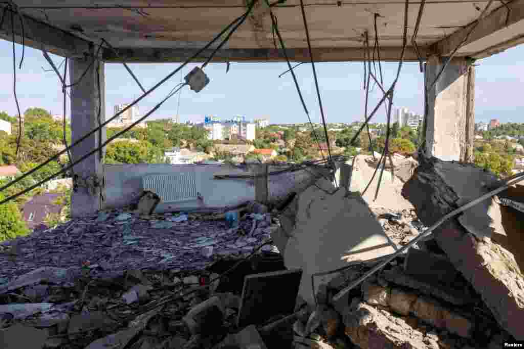 Little remains of this Mykolayiv apartment after Russian strikes.