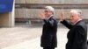 Poland -- Armenian President Serzh Sarkisian (L) and Armenian Foreign Minister Eduard Nalbandian arrive for the NATO Summit at the National Stadium in Warsaw, July 8, 2016