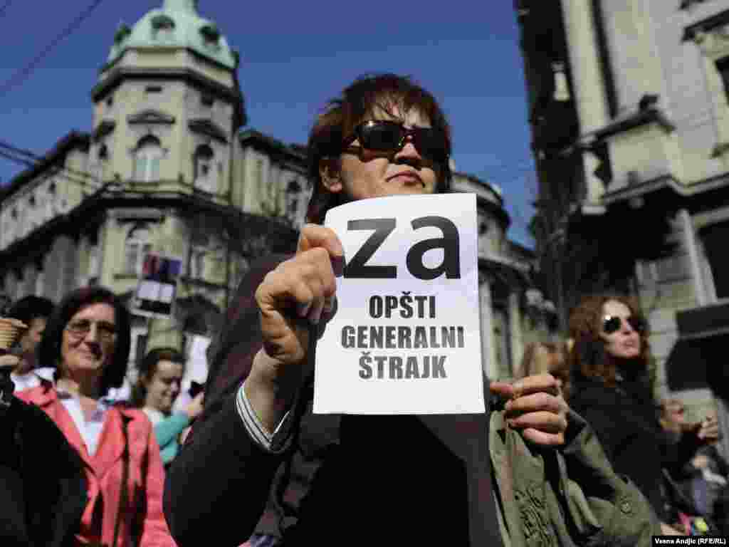 Protest prosvetara i još nekoliko sindikata u Beogradu, 25. mart 2011, fotografije: Vesna Anđić