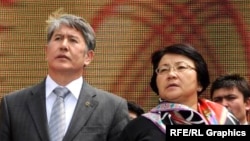 Экс-президенты Алмазбек Атамбаев и Роза Отунбаева.
