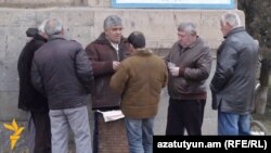 Armenia - Unemployed men play cards in Armavir province, 11Feb2016.