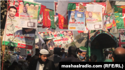 Candidates' banners are seen in Peshawar. Local government elections are being held in the northwestern Khyber Pakhtunkhwa Province on December 19.