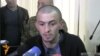Armenia - Arsen Khojoyan, a resident of Verin Karmiraghbyur border village, speaks to journalists in Yerevan after being freed by Azerbaijan, 10Apr2014.
