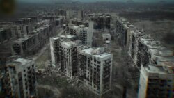 An aerial view of Toretsk, a city in the Donetsk region of Ukraine.
