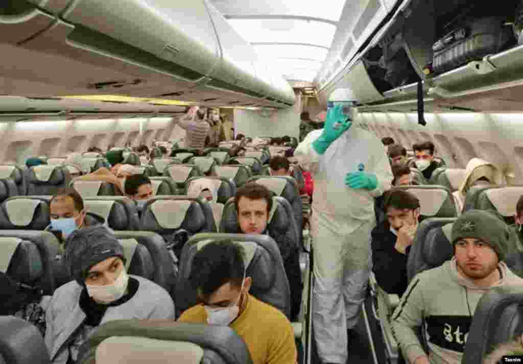 Dozens of Iranian students were flown back from Wuhan with a team of infectious-disease doctors and emergency-response medics on board with them.