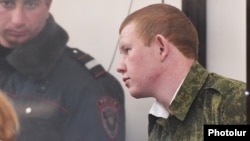 Armenia - Valery Permyakov, a Russian soldier, stands trial on charges of murdering an Armenian family of seven in Gyumri, 18Jan2016.
