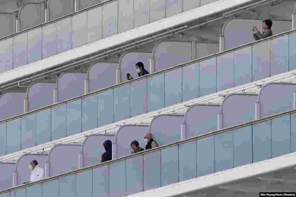 Passengers on the decks on the Diamond Princess. According to a crew member who spoke to RFE/RL, the vast majority of the passengers are over 50 years old. Coronavirus is known to kill mostly elderly or weak patients. 