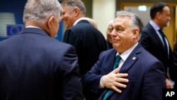 ვიქტორ ორბანი სამიტზე ბრიუსელში. 1 თებერვალი, 2024 წელი.