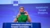 Margrethe Vestager egy korábbi sajtótájékoztatón, még versenypolitikai biztosi minőségében.