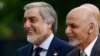 FILE: Afghanistan's President Ashraf Ghani (R) is and Chief Executive Abdullah Abdullah arrive for the NATO Summit in Warsaw, Poland in July 2016.