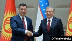 Садыр Жапаров и Шавкат Мирзиеев, Ташкент, март 2022 г.