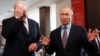 RUSSIA -- Russian President Vladimir Putin gestures next to Belarusian President Alyaksandr Lukashenka during their meeting at the Sirius educational center in the Black sea resort of Sochi, February 15, 2019