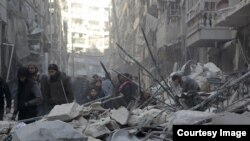 Алеппонун козголоңчулар колундагы ал-Шаар району. 4-февраль, 2016-жыл.