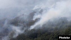 Armenia - A wildfire in the Khosrov Forest Reserve, 14Aug2017.