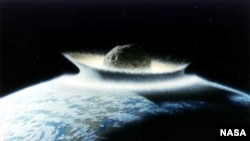 Ilustracija NASA-e na kojoj je prikazan hipotetički udara ateroida