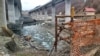 Montenegró – a Tara folyó Mateševo melletti károkat szenvedett szakasza, ahol az autópálya fő szakaszának építése zajlik, 2021. május 12-én
