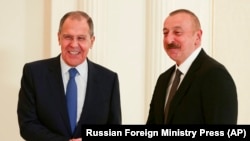 AZERBAIJAN - Russian Foreign Minister Sergey Lavrov meets with Azerbaijani President Ilham Aliyev in Baku, May 10, 2021.