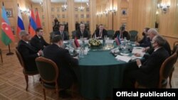 Russia - A Russian-Armenian-Azerbaijani working group on transport links meets in Moscow, January 30, 2021.