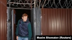 Российский оппозиционер Алексей Навальный после выхода из-под ареста на 20 суток. Москва, 14 октября 2018 года.