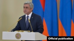 Armenia - President Serzh Sarkisian delivers a speech, Yerevan, 12Feb2016.