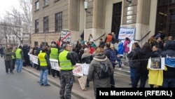 Protest građana zaduženih u švajcarskim francima 27. marta u Beogradu.