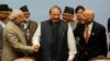 Indian Prime Minister Narendra Modi (L), Pakistani Prime Minister Nawaz Sharif (C) and Afghanistan President Ashraf Ghani (R) during the 18th SAARC summit in Nepal in November.