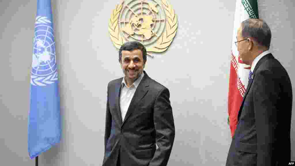 استقبال بان گی‌مون، دبیرکل سازمان ملل از محمود احمدی‌نژاد- نیویورک، ۲ مهرماه ۱۳۹۱