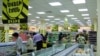 Armenia -- Shoppers in a food supermarket in Yerevan.