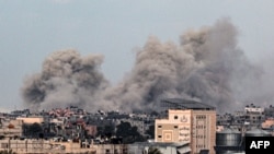 Bombardimet në Han Junis, që gjendet në veri të Rafahut në Rripin e Gazës. 5 shkurt 2024. 