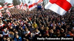 Szabadság napi tüntetés Minszkben, 2018. március 25-én