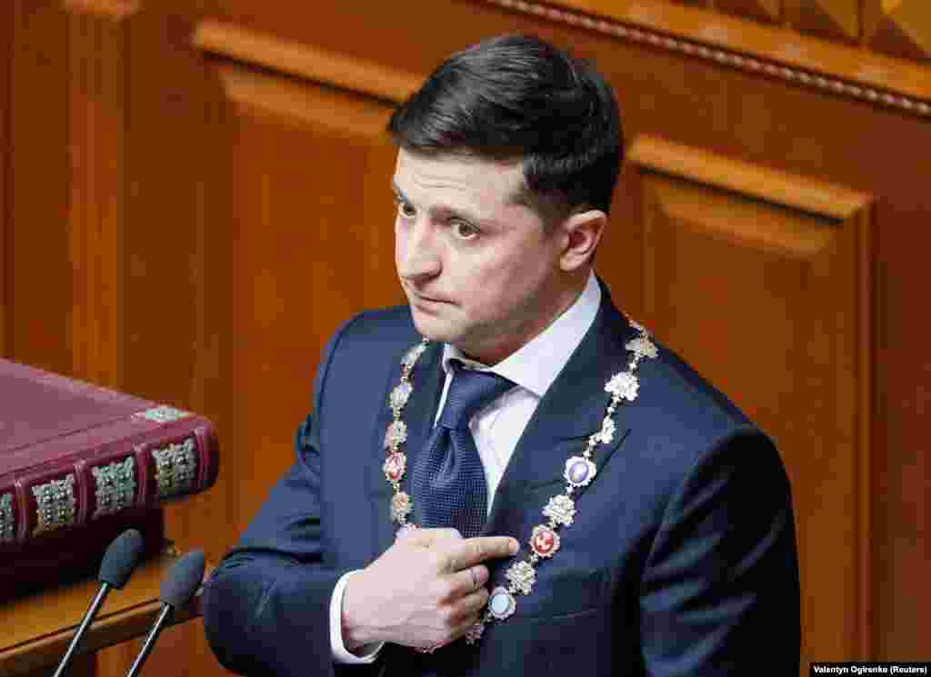 The new president immediately called for the dissolution of parliament and the dismissal of top security officials including Prosecutor-General Yuriy Lutsenko, the defense minister, and the head of the Security Service of Ukraine, all seen as Poroshenko loyalists.