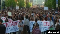 Марш протеста в Будапеште в поддержку ЦЕУ